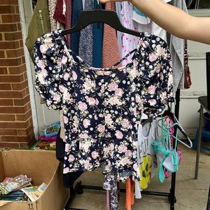 Floral Button-Up Blouse